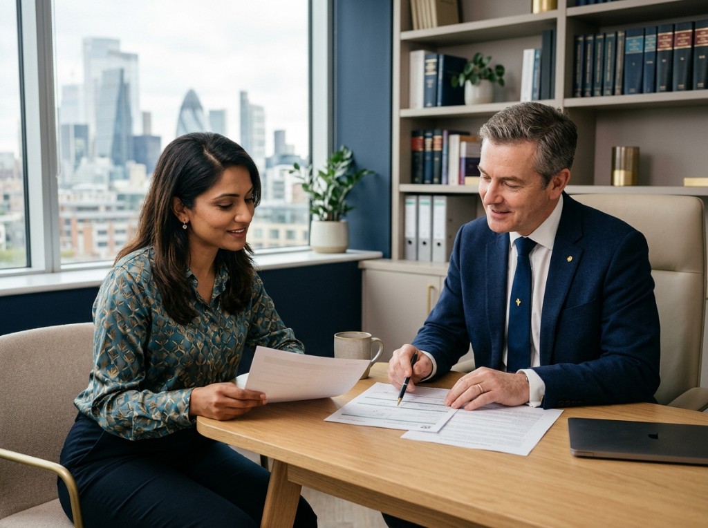 Belmont Law solicitors reviewing a case together
